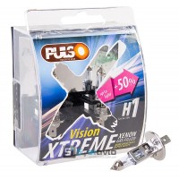 Лампы PULSO/галогенновые H1/P14.5S 12v55w+50% X-treme Vision/plastic box (комп.)
