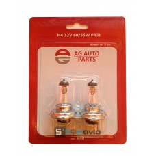 лампа авто_AG AUTO_H4 12V 60/55W P43t_(№40142)_блистер 2шт. (комп.)