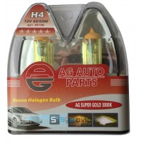 40106 Автомобільна галогенна лампа H4 12V 60/55W P43t Super Gold 3000K set к-т (комп.)