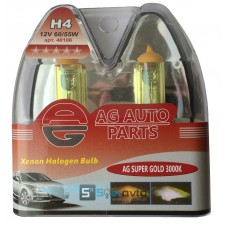 40106 Автомобільна галогенна лампа H4 12V 60/55W P43t Super Gold 3000K set к-т (комп.)