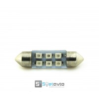 T11 AC (C5W) 6smd (3528) 36мм КРАСНЫЙ_12V_C-P.(31113) (шт.)