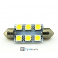 T11 AC (C5W) 6smd (5050) 42мм БЕЛЫЙ_12V_C-P.(31135) (шт.)