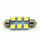 T11 AC (C5W) 6smd (5050) 42мм БЕЛЫЙ_12V_C-P.(31135) (шт.)