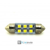 T11 AC (C5W) 6smd (3528) 36мм БЕЛЫЙ_24V_C-P.(31170) (шт.)