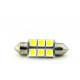 T11 AC (C5W) 6smd (5050) 36мм БЕЛЫЙ_24V_C-P-V.(31180/27026) (шт.)