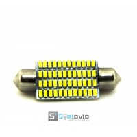 T11 AC (C5W) 48smd (3014) с ДР 42мм БЕЛЫЙ_12V_C-P.(31370) (шт.)