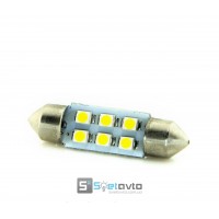 T11 AC (C5W) 6smd (3528) 31мм БЕЛЫЙ_12V_C-P.(31100) (шт.)