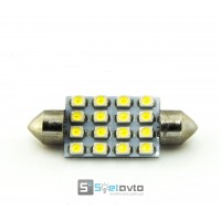 T11 AC (C5W) 16smd (3528) _42мм_ БЕЛЫЙ_12V_C-P.(31330) (шт.)