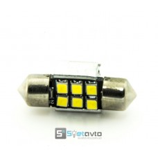 T11 AC (C5W) 6smd (2835) ОБМАНКА_ 31мм_12V_C-P.(31410) (шт.)