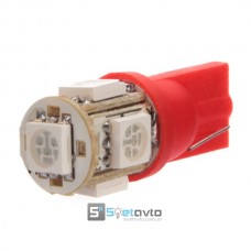 T10 (W5W) 5smd (5050) КРАСНЫЙ_12V_C-P.(10170) (шт.)