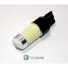 T20/5 (W21/5W) 144smd (3014) + Линза БЕЛЫЙ12-24V_C-L. (шт.)